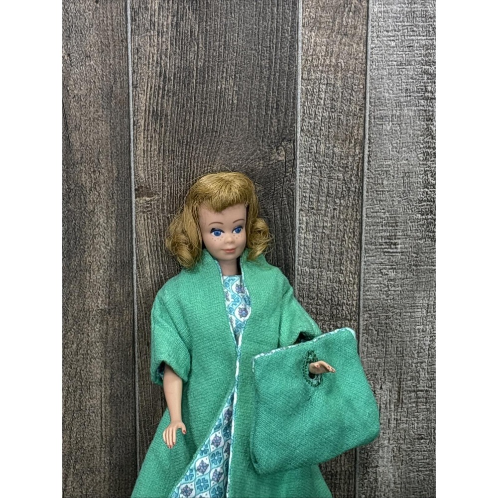 Vintage 1968 Midge Barbie Friend Doll 60s Outfit Coat Handbag Complete Look